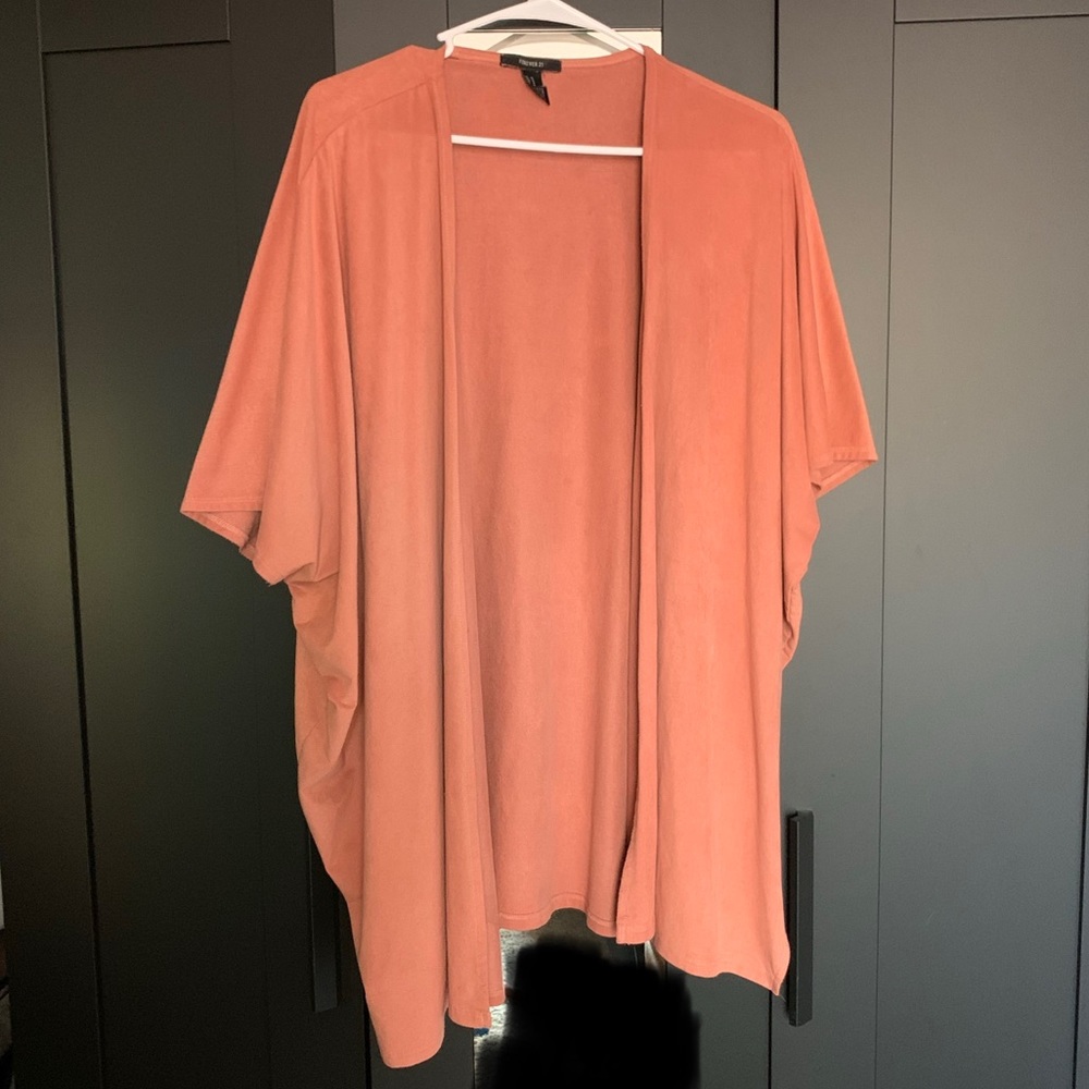 Oversized Suede Mauve Cardigan